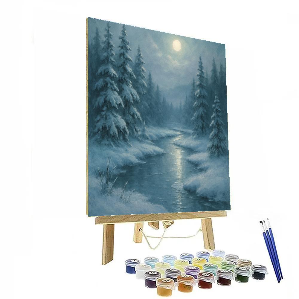 Moonlit Pines And Silent River paint by numbers