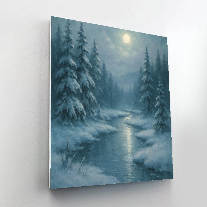Moonlit Pines And Silent River paint by numbers