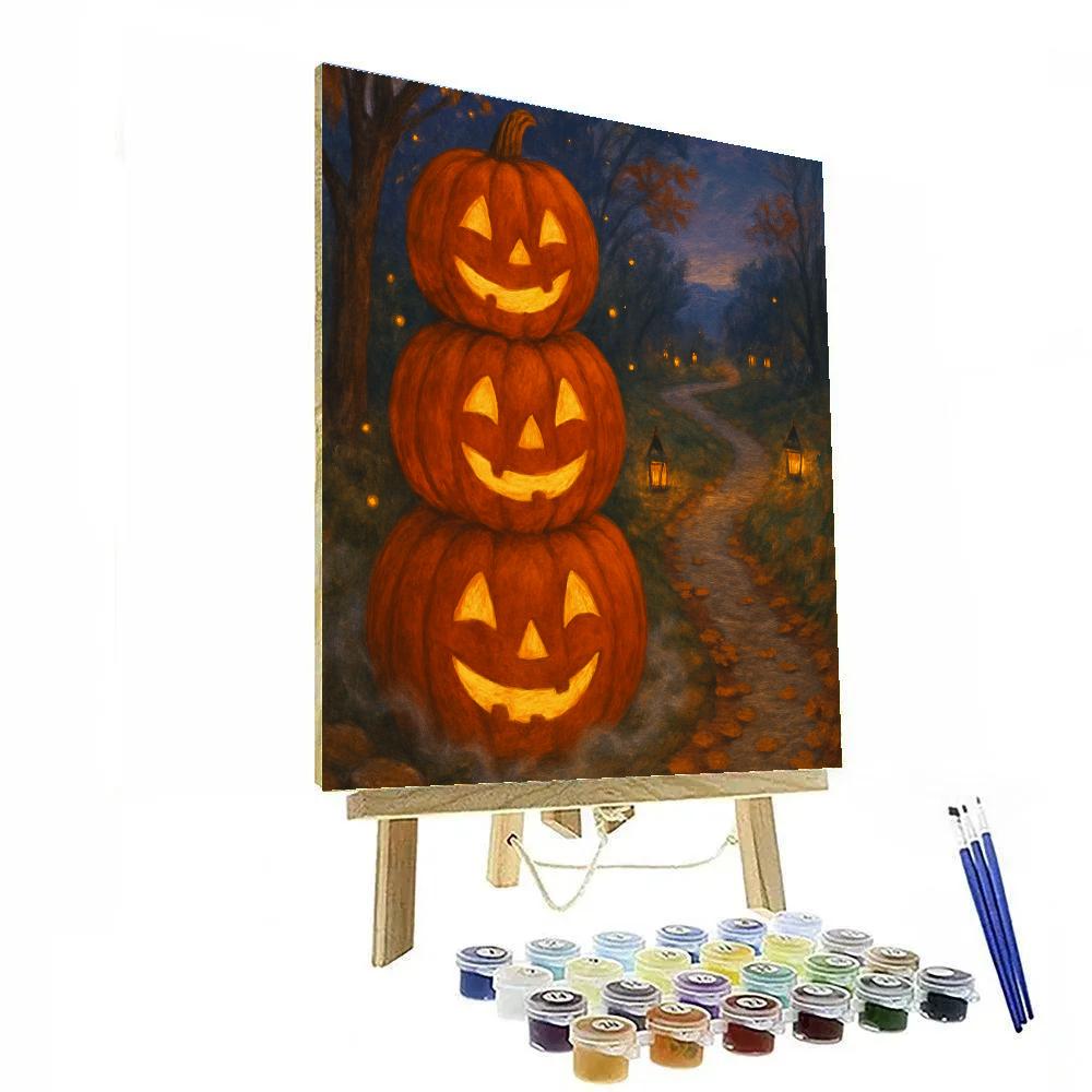 Autumn Lantern Pathway Guardians Paint by numbers kits
