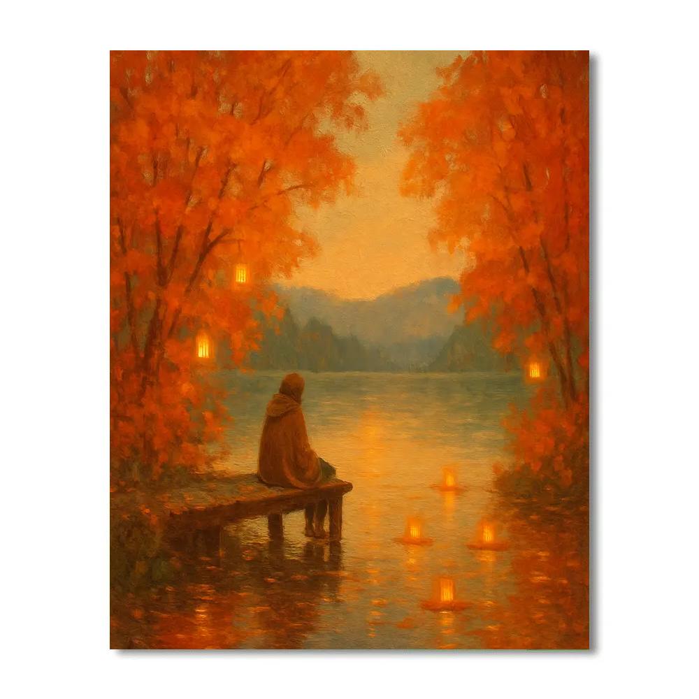 Autumn Lanterns By The Lake Paint by numbers kits