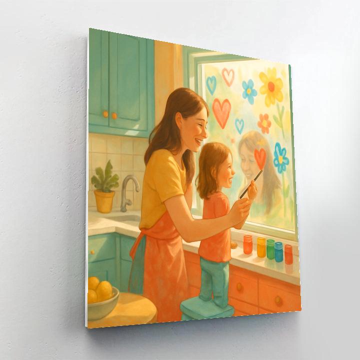 Mothers Day Window Painting Paint by numbers art