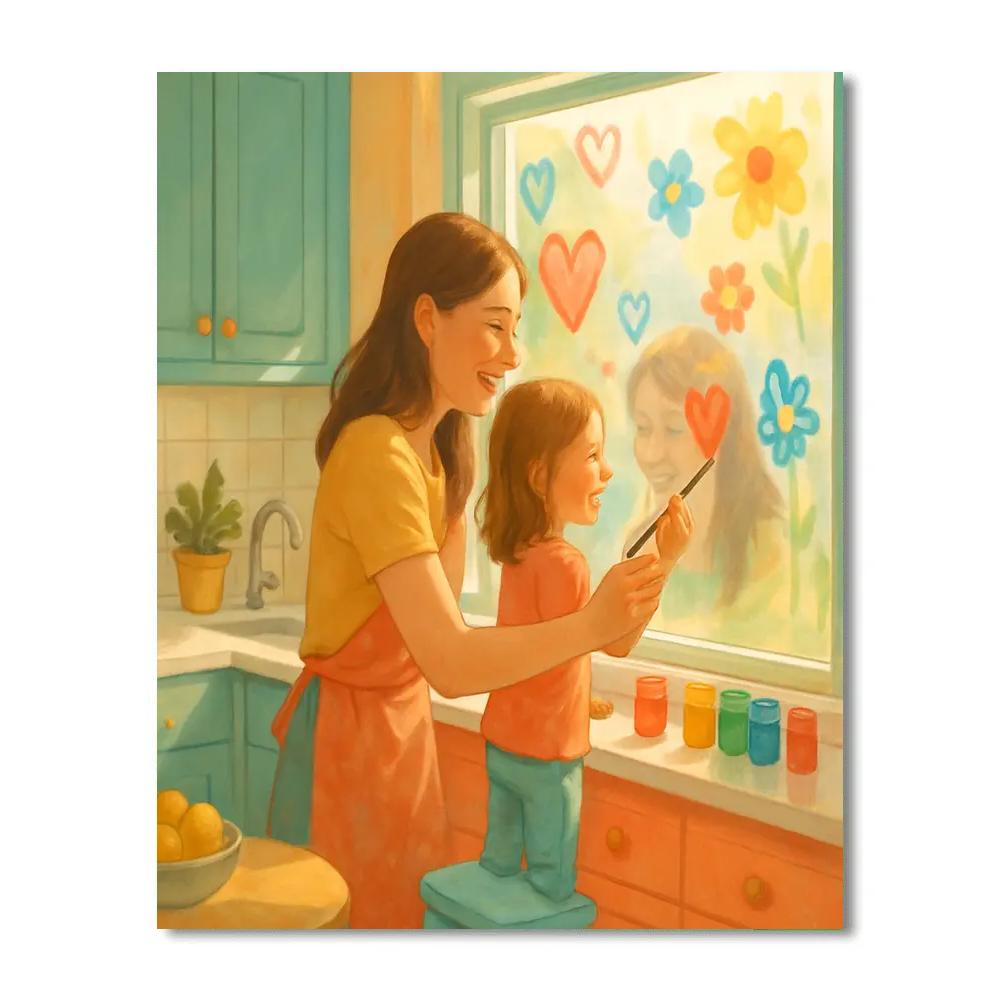 Mothers Day Window Painting Paint by numbers art