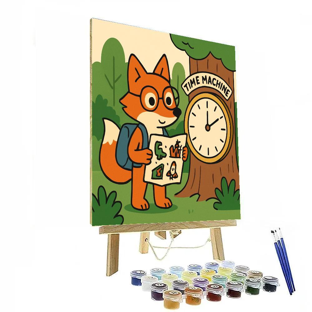 Time Traveling Forest Fox painting number kit