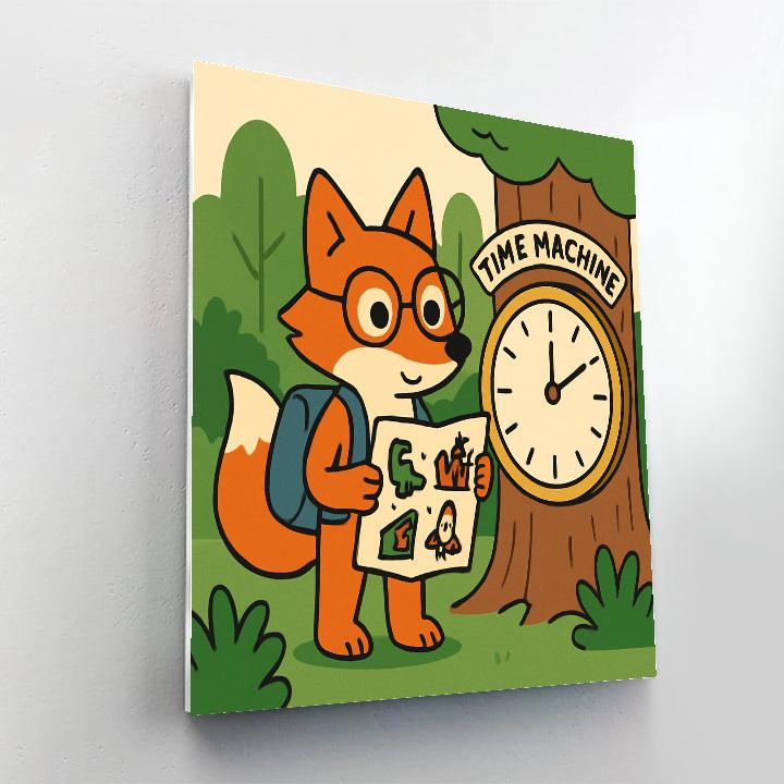 Time Traveling Forest Fox painting number kit