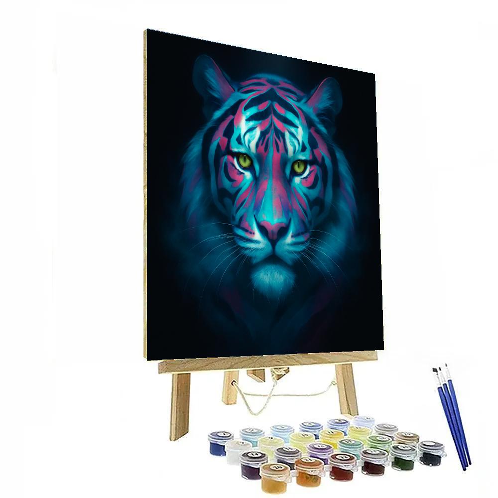 Neon Glacier Tiger Mirage Numbered painting kits