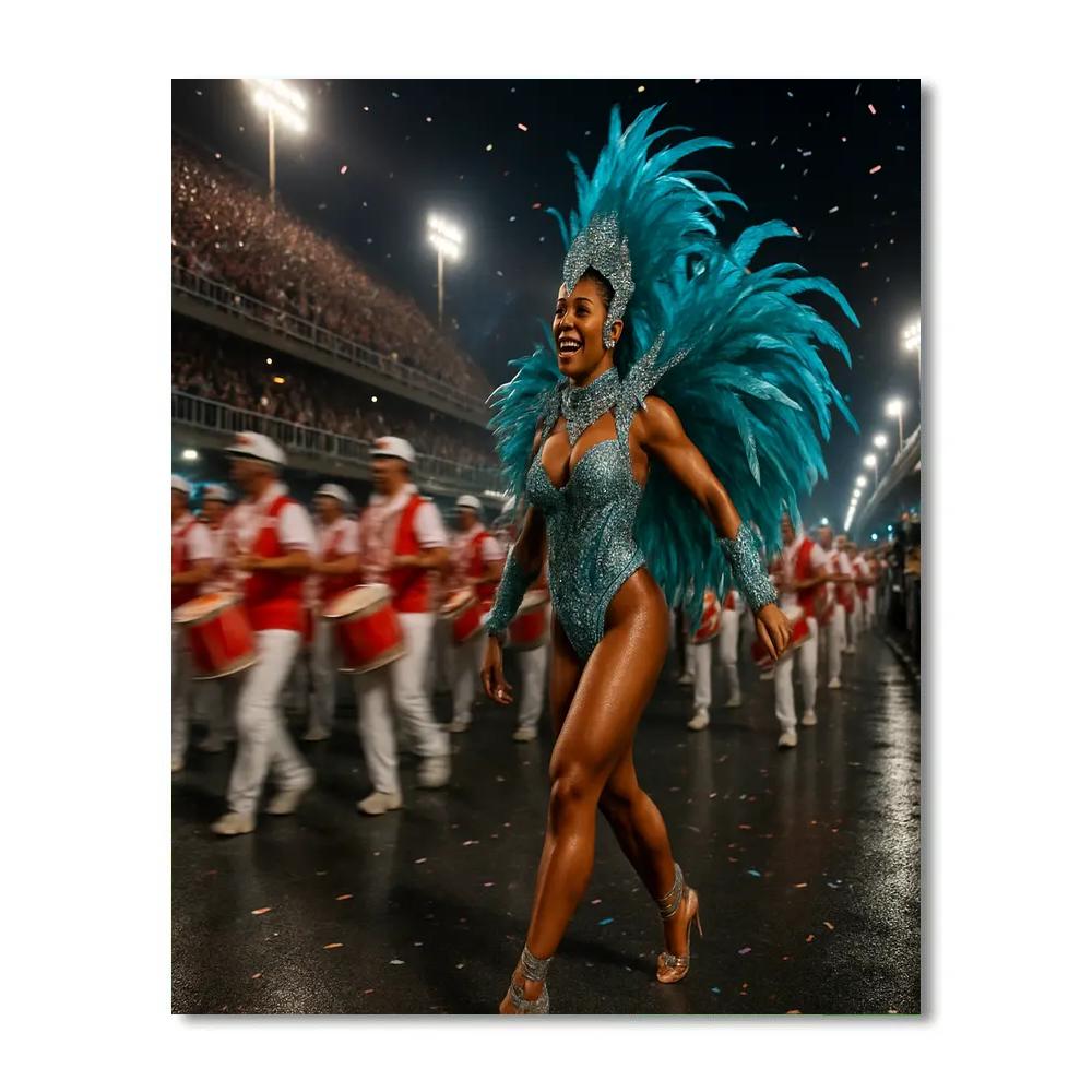 Rio Carnival Samba Parade At The Sambadrome Number painting