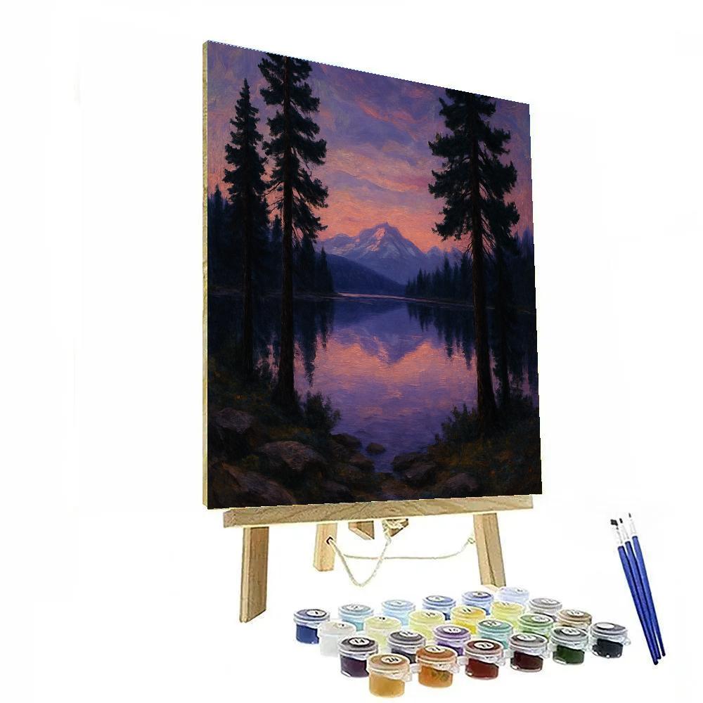 Twilight Pines By The Lake paint by color