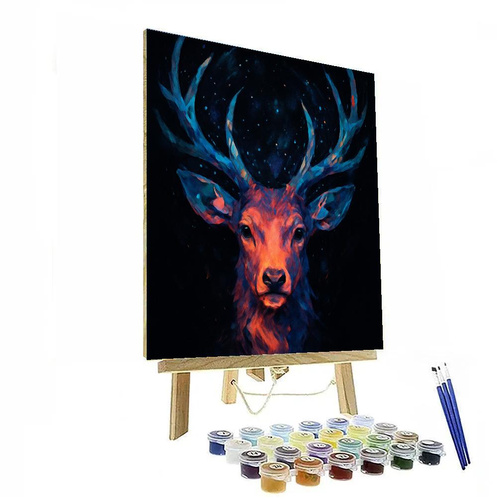 Cosmic Antlered Deer Aura Paint by numbers kits