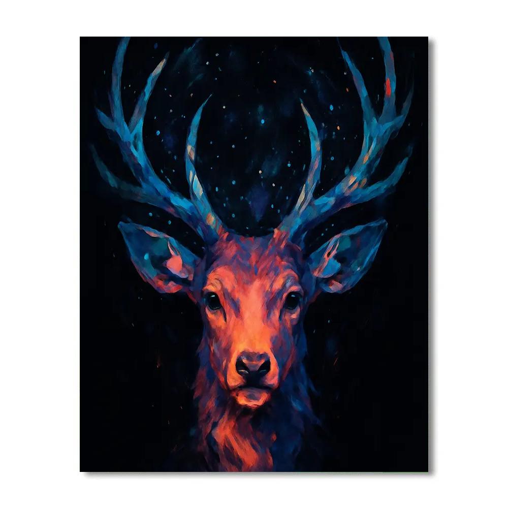 Cosmic Antlered Deer Aura Paint by numbers kits