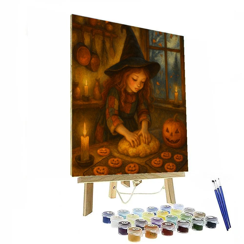 Witch Cottage Baking Night DIY paint by numbers