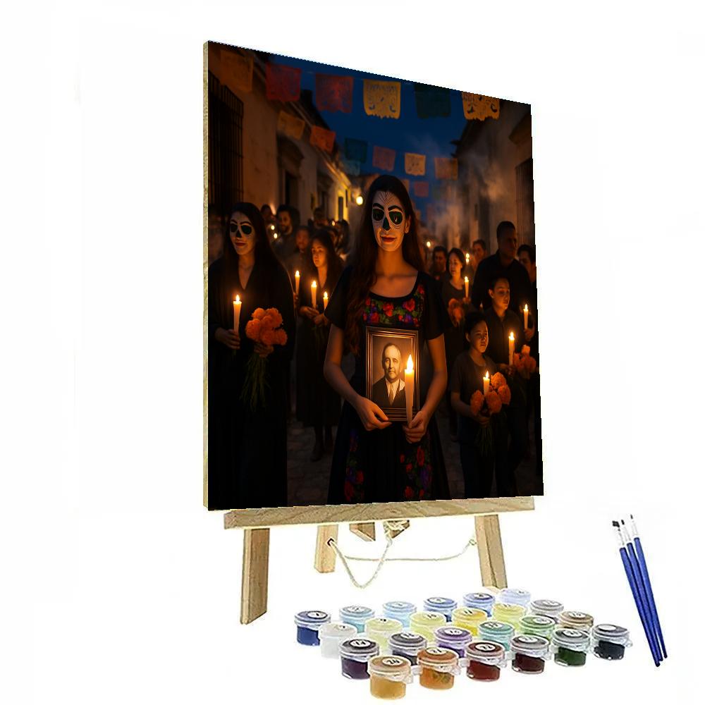 Dia De Muertos Night Procession In Oaxaca Painting by numbers kit