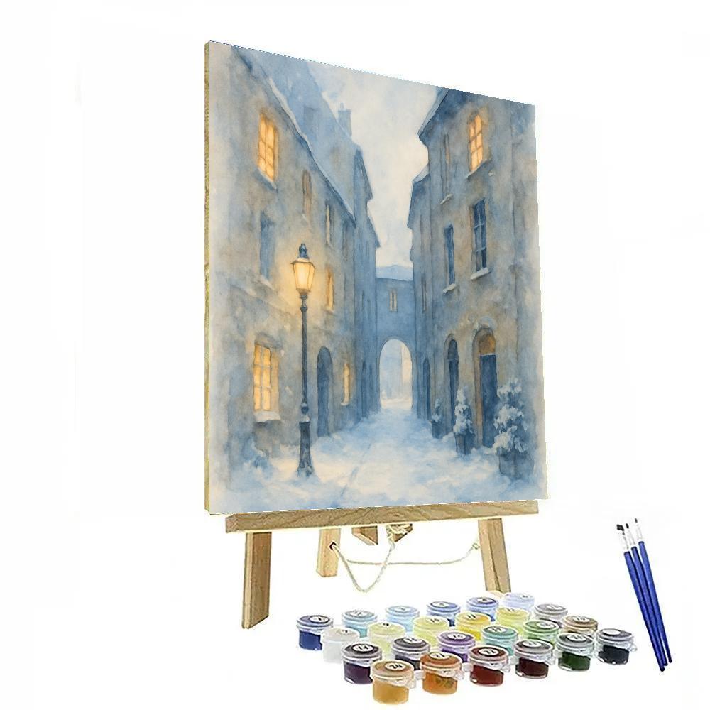 Snowy Alley With Silent Windows Paint by numbers kits
