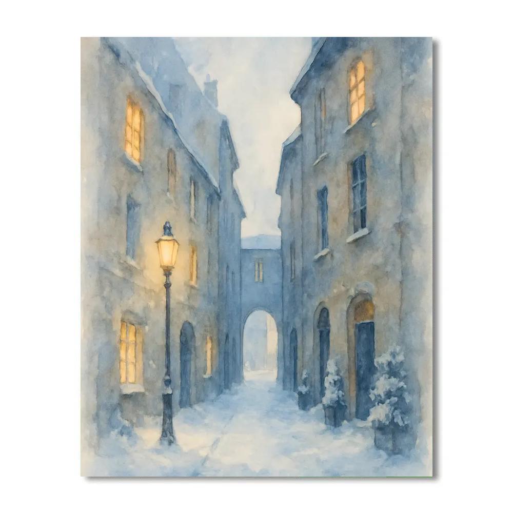 Snowy Alley With Silent Windows Paint by numbers kits
