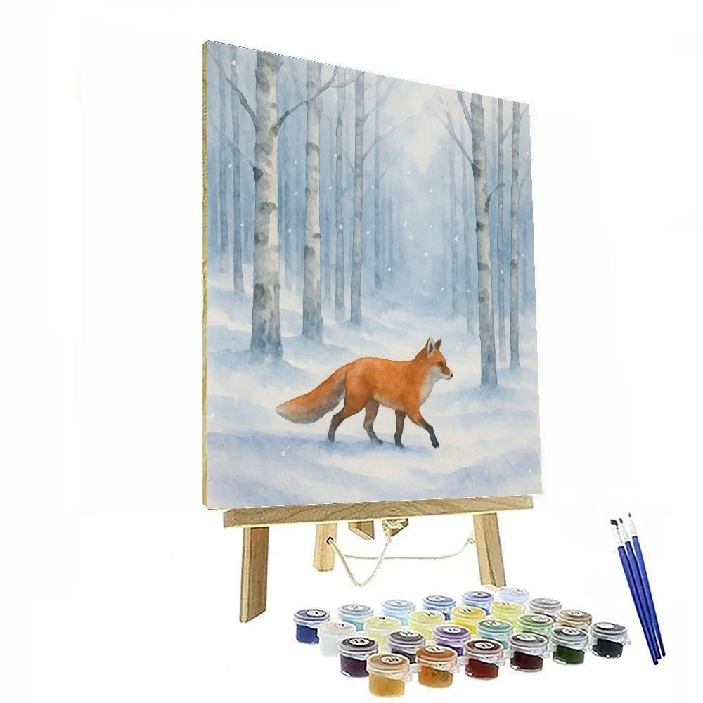 Fox Trail Through Silver Woods painting number kit