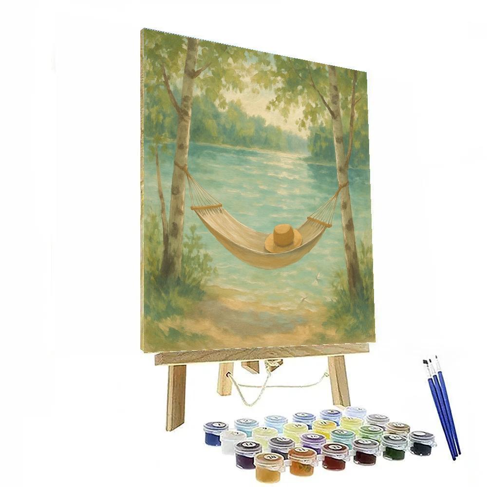 Summer Hammock Over Quiet Cove DIY paint by numbers