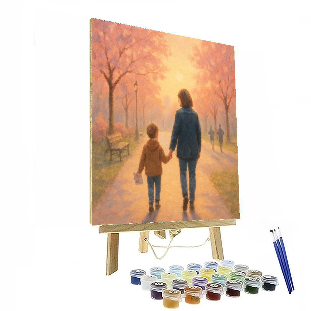 Mothers Day Morning Walk paint by color