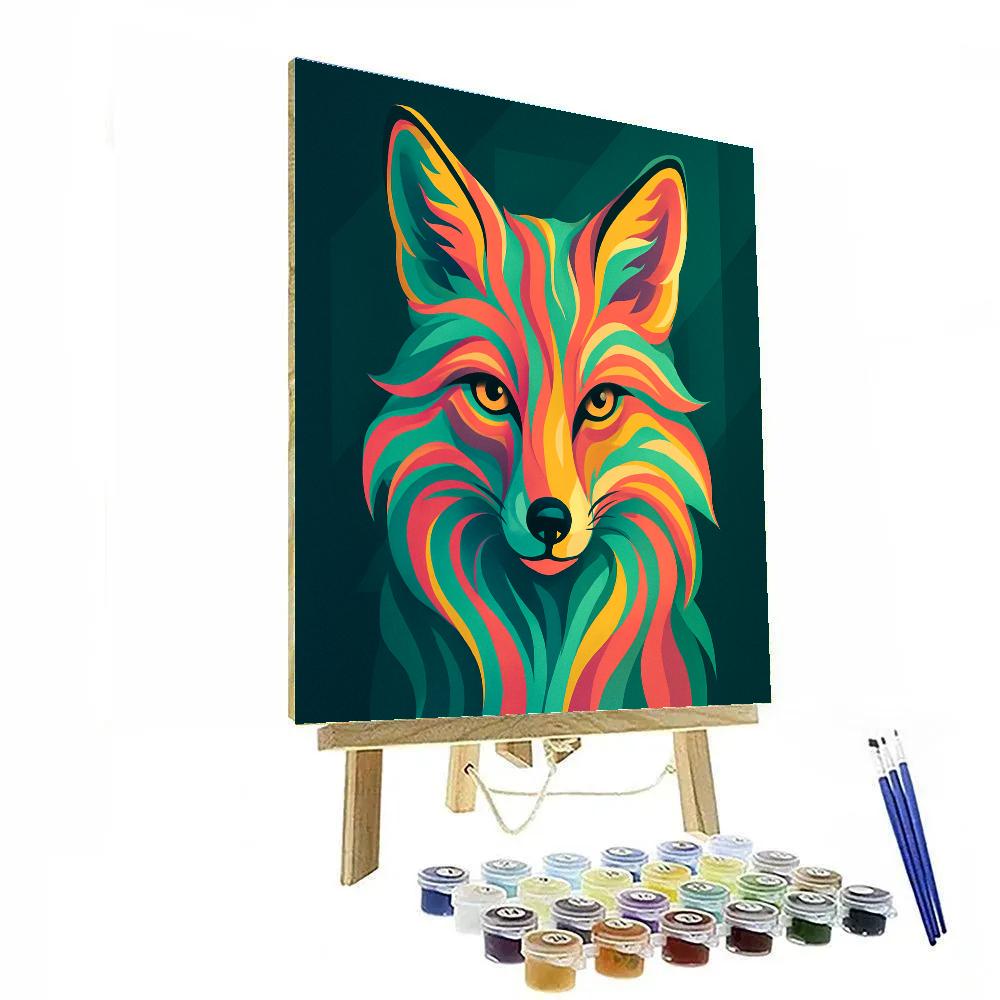 Aurora Fox Prism Veil Number painting