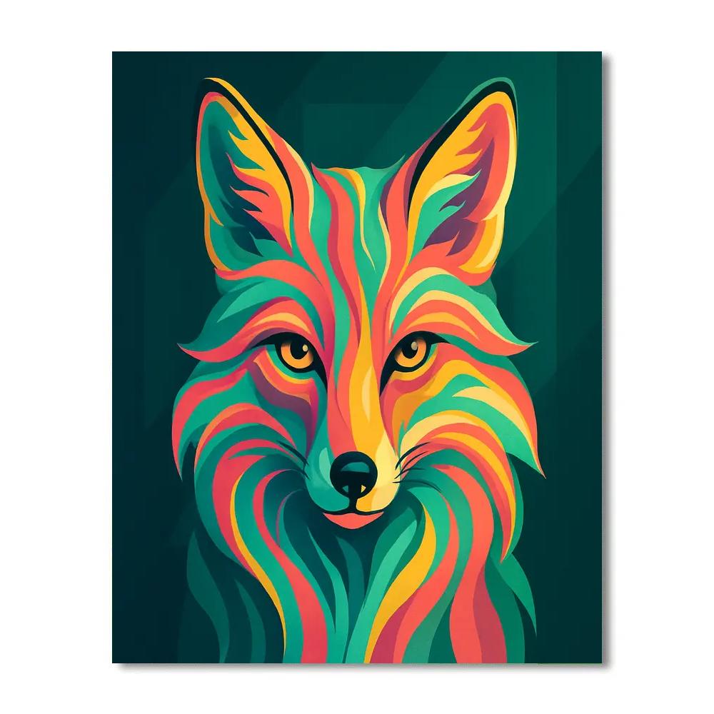 Aurora Fox Prism Veil Number painting