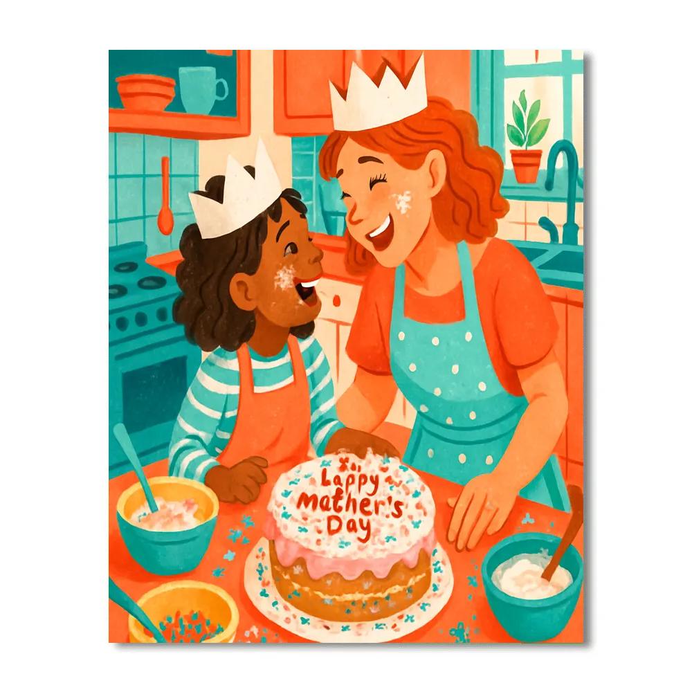 Kitchen Apron Crowns DIY paint by numbers