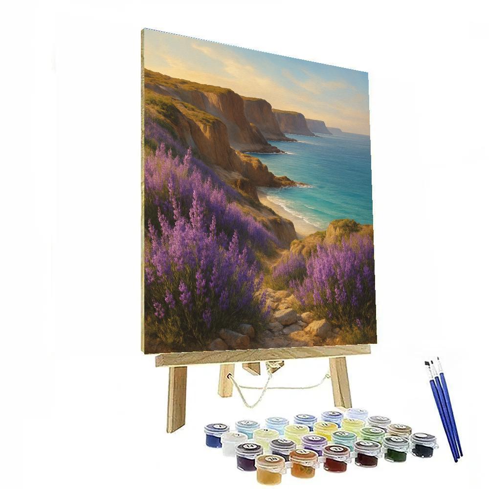 Lavender Cliffs By The Sea painting number kit