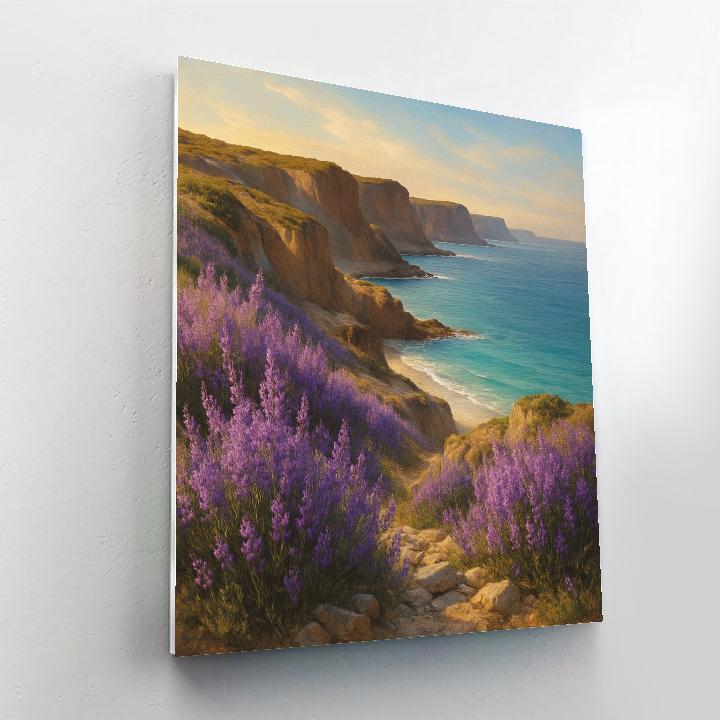 Lavender Cliffs By The Sea painting number kit