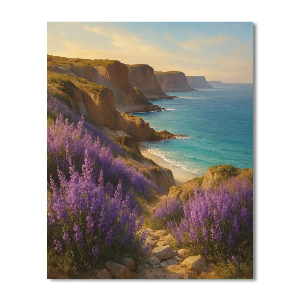 Lavender Cliffs By The Sea painting number kit