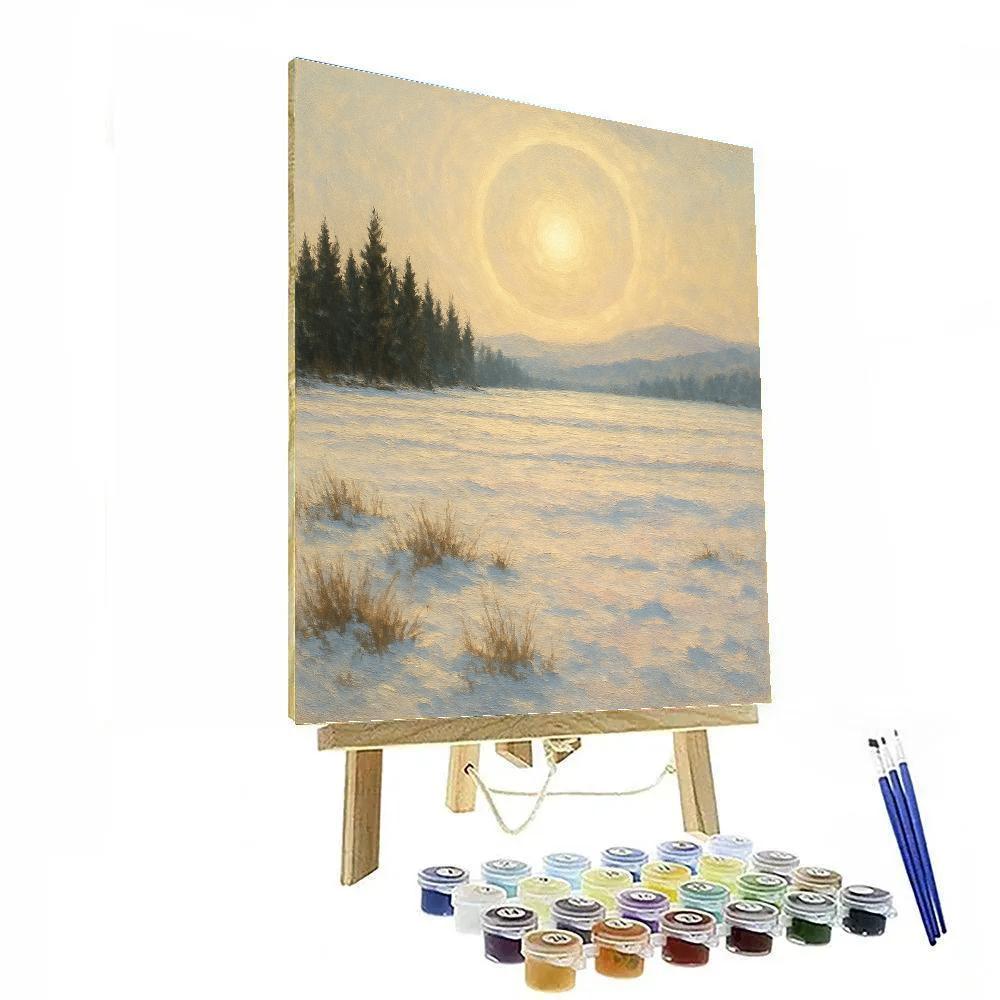 Sun Halo Over Frozen Meadow Painting by numbers kit