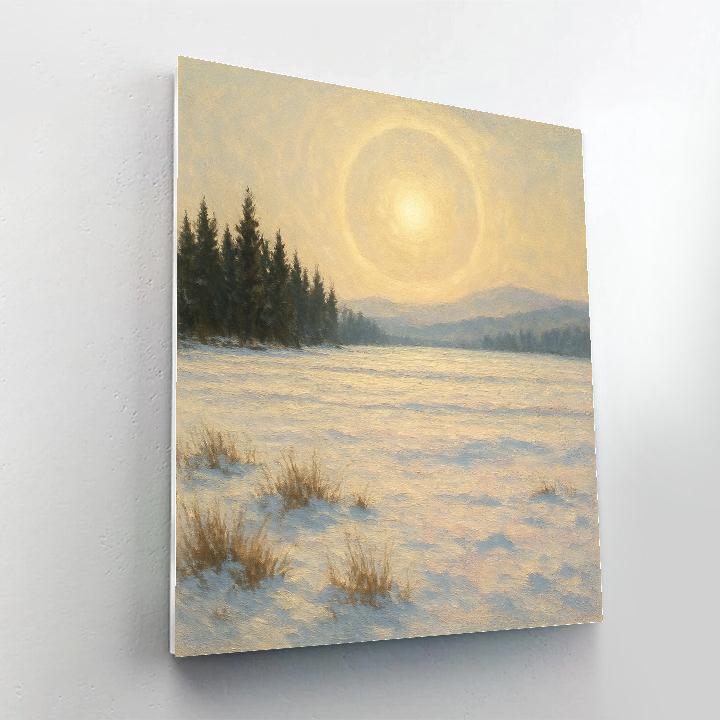Sun Halo Over Frozen Meadow Painting by numbers kit