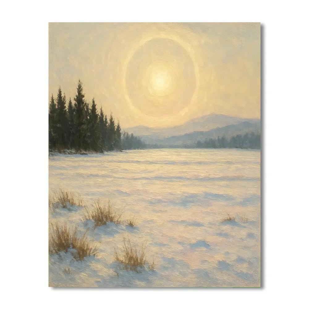 Sun Halo Over Frozen Meadow Painting by numbers kit