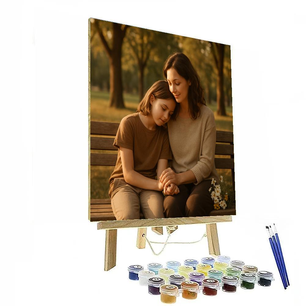 Park Bench Heart To Heart paint by numbers