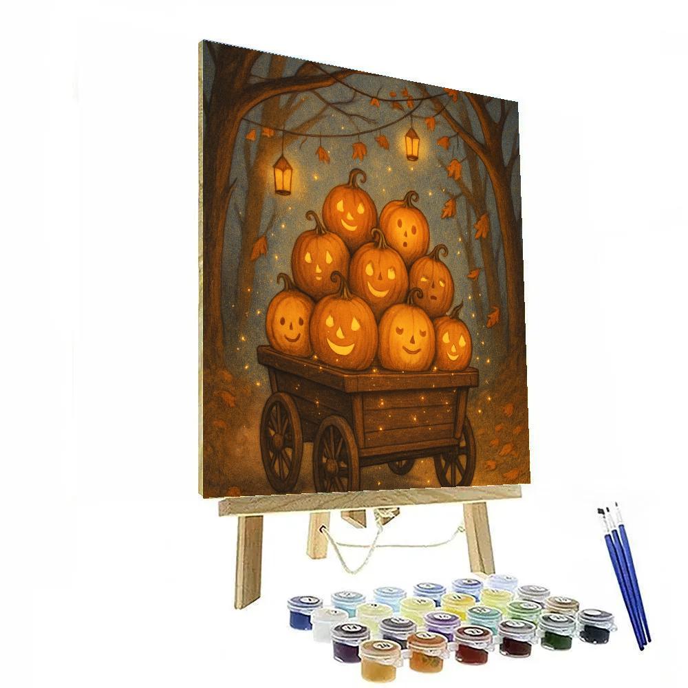 Harvest Wagon Of Friendly Pumpkins paint by numbers