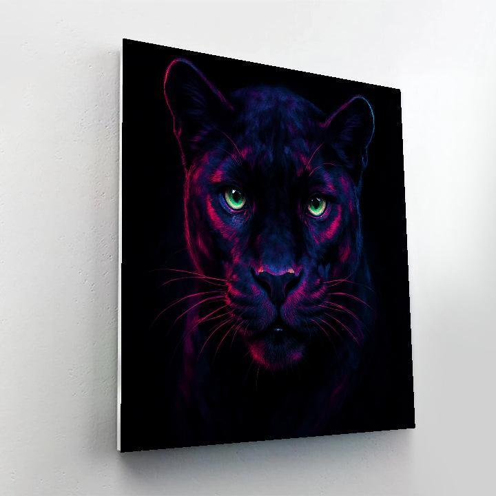 Luminous Panther Night Bloom Painting by numbers kit