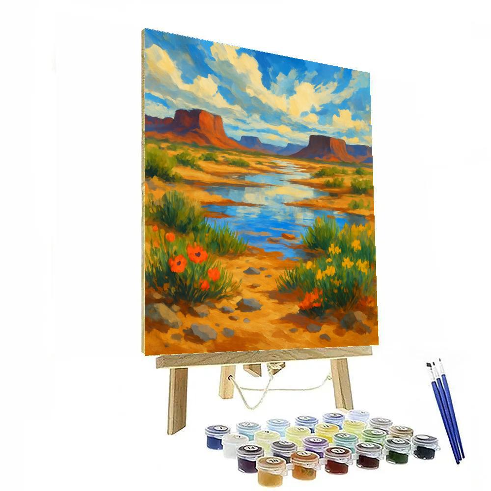 Desert Oasis After Rain Numbered painting kits