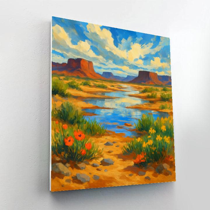 Desert Oasis After Rain Numbered painting kits