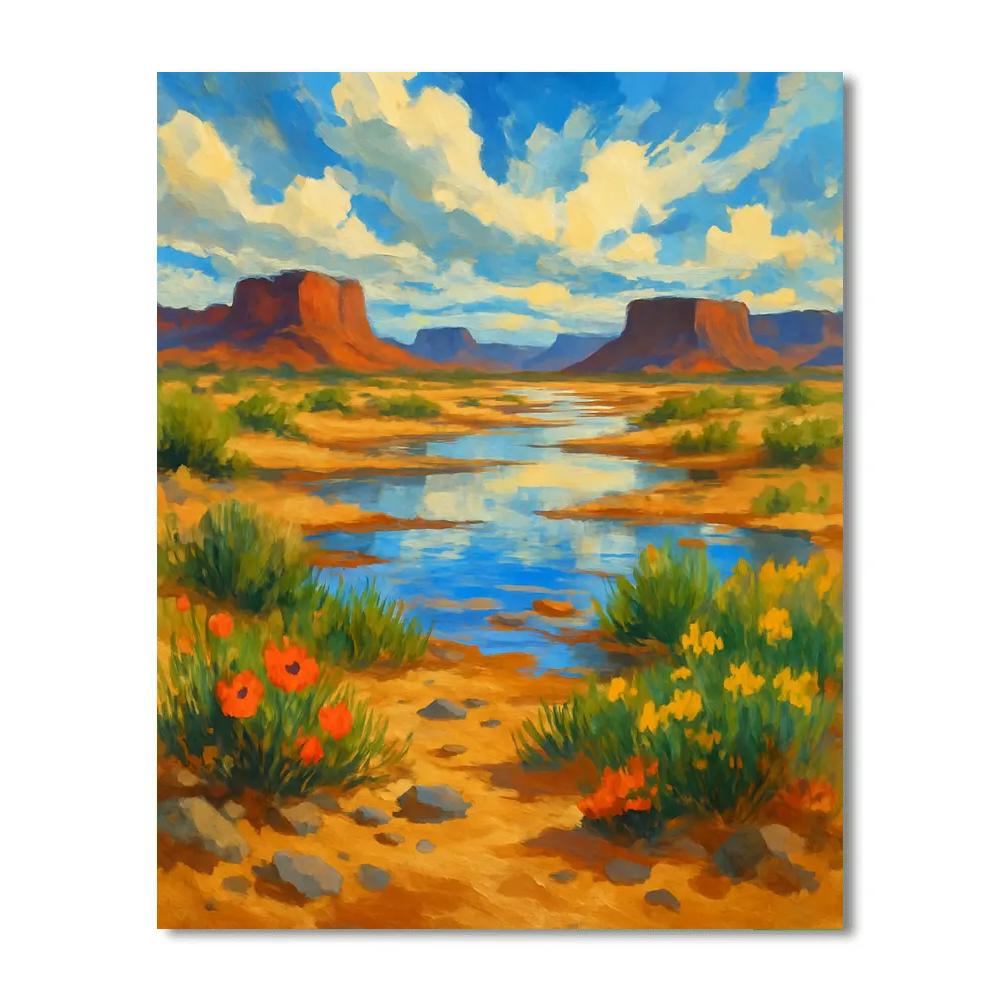 Desert Oasis After Rain Numbered painting kits