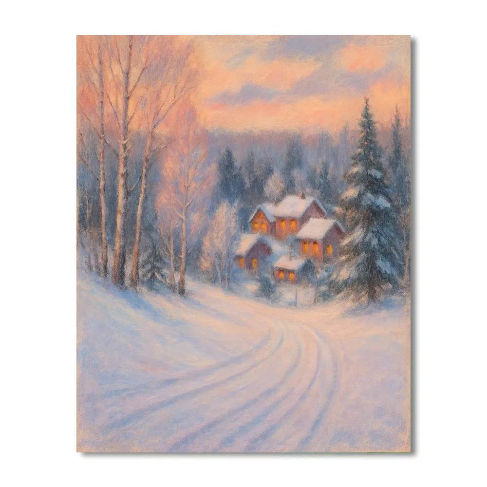 Gentle Slope With Sledding Hill Glow paint by numbers