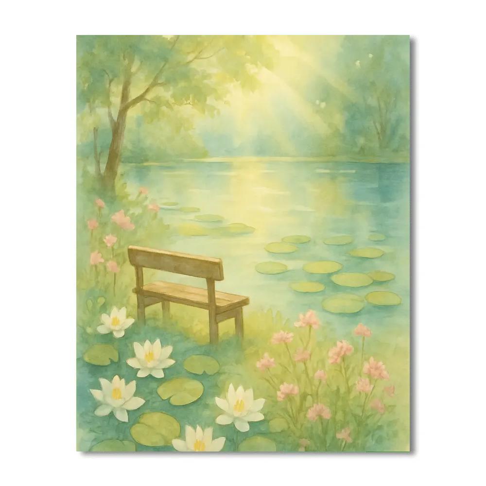Spring Lilies On Quiet Shoreline Paint by numbers art