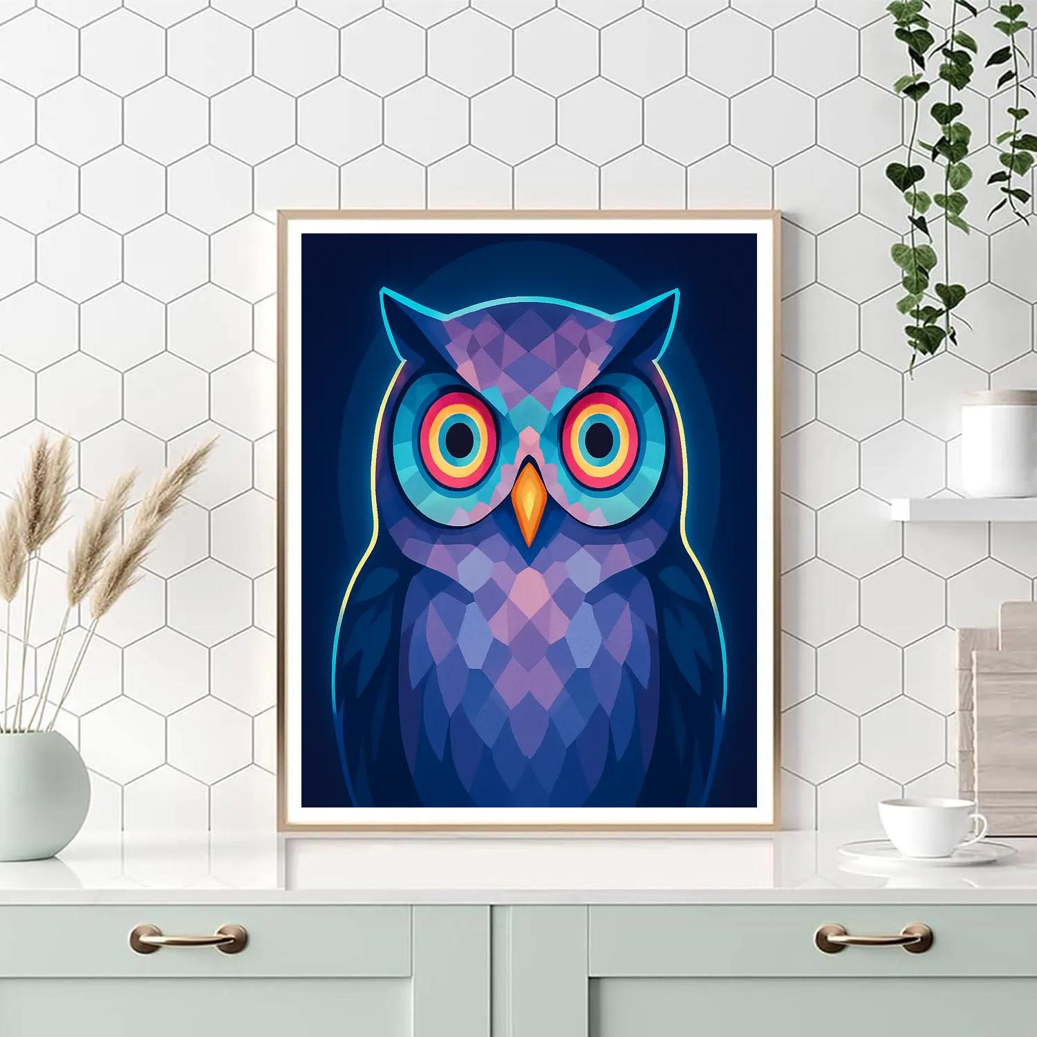 Prismatic Owl Midnight Oracle Numbered painting kits