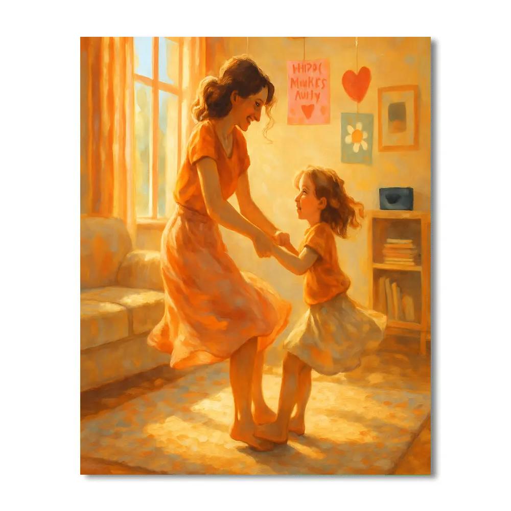 Mothers Day Dance In The Living Room Numbered painting kits