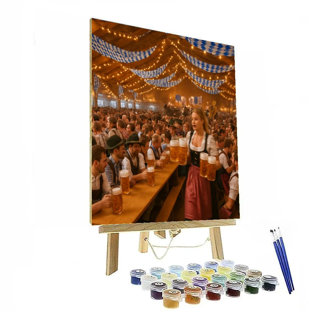 Oktoberfest Beer Tent Evening In Munich painting number kit