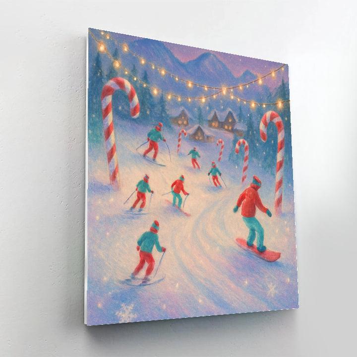 Candy Cane Ski Slope Festival paint by color