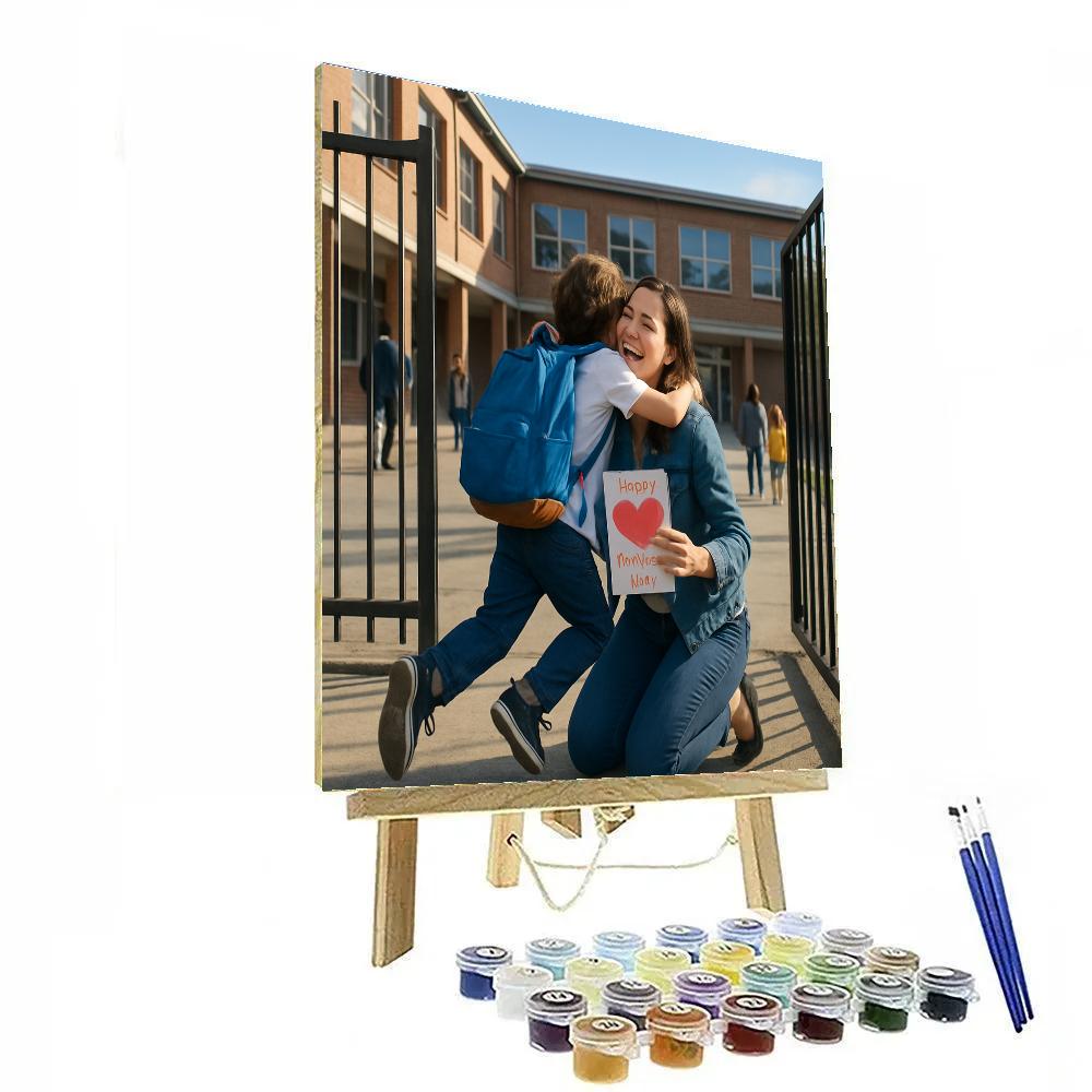 School Pickup Surprise Hug Paint by numbers kits
