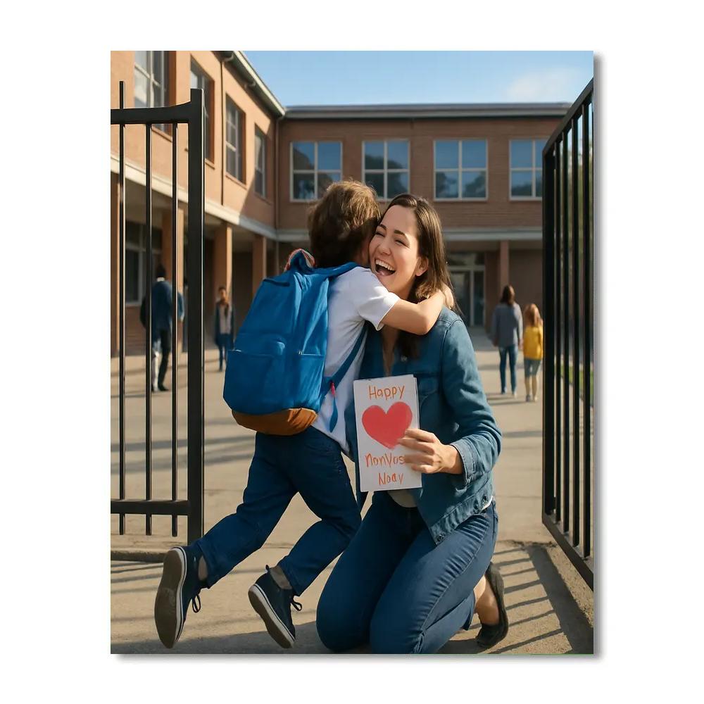 School Pickup Surprise Hug Paint by numbers kits