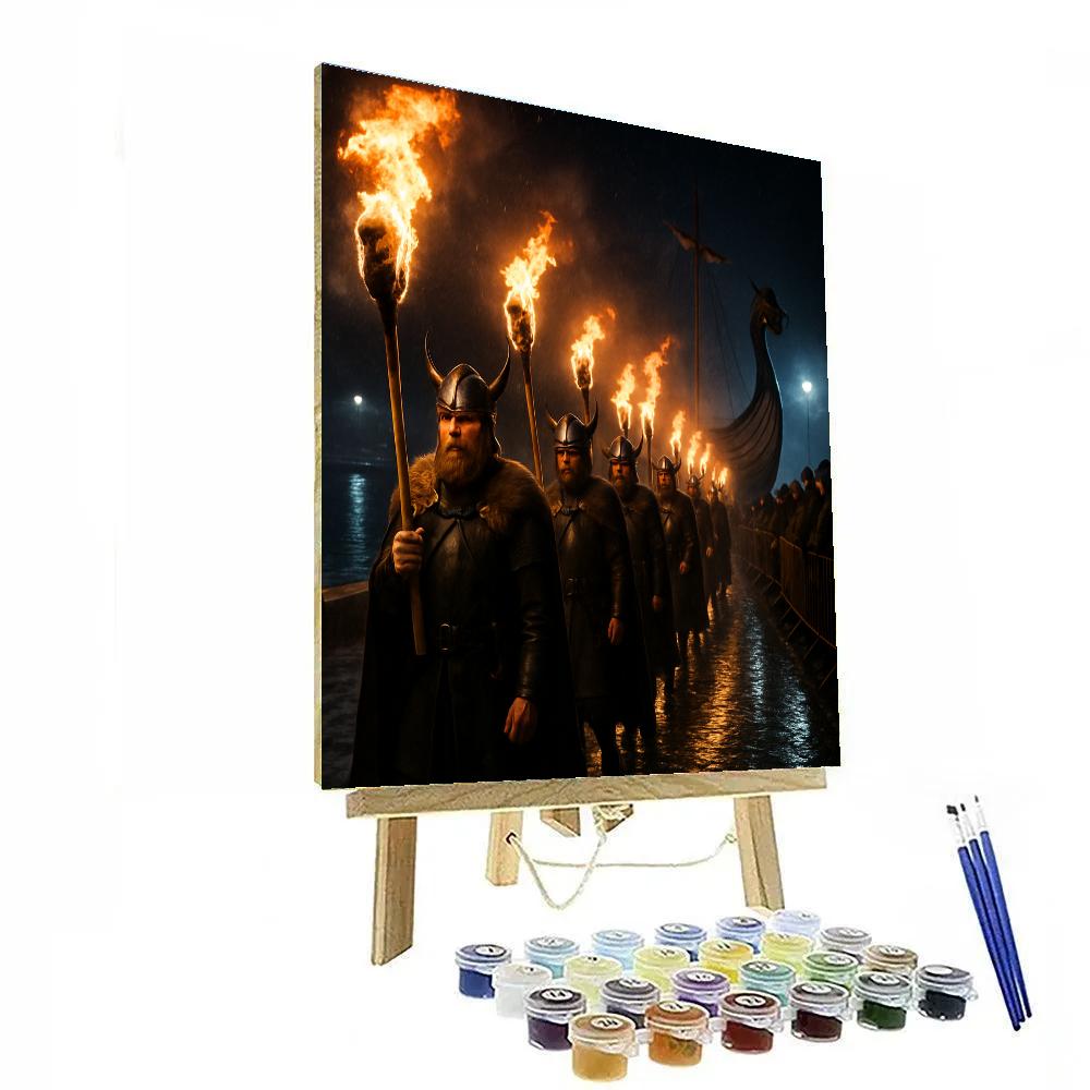 Up Helly Aa Torchlight Procession In Shetland Number painting