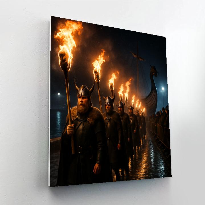 Up Helly Aa Torchlight Procession In Shetland Number painting