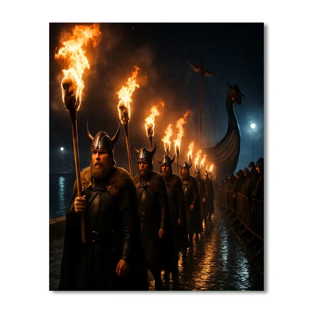 Up Helly Aa Torchlight Procession In Shetland Number painting