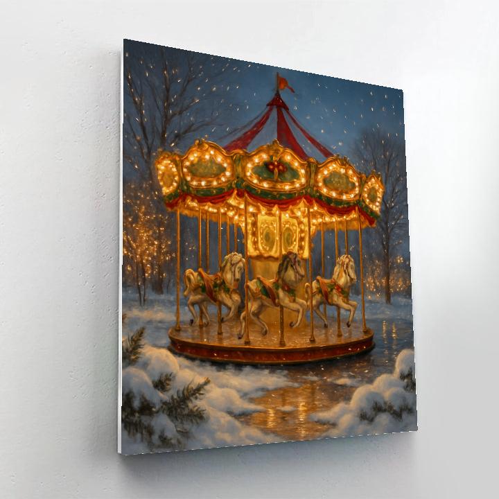 Winter Carousel Of Lights Paint by numbers art