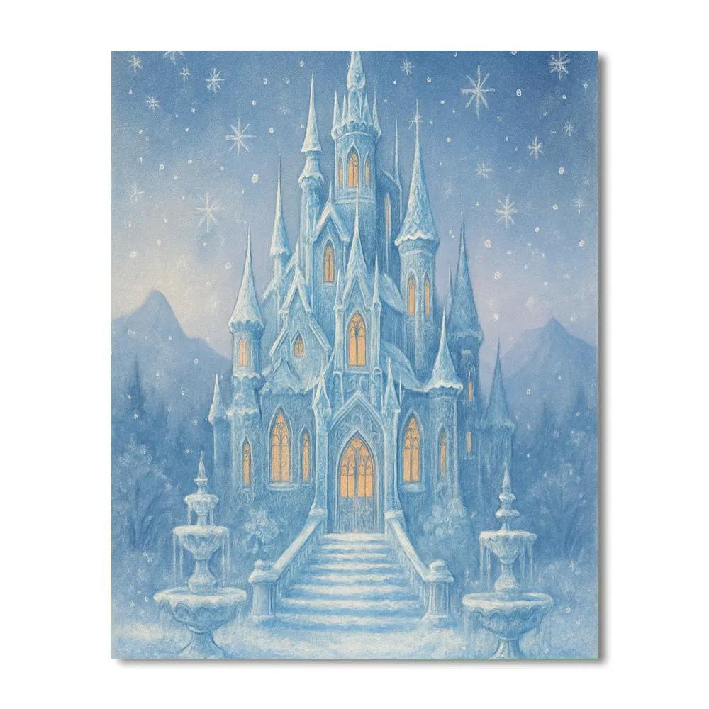 Icicle Castle At Twilight Number painting