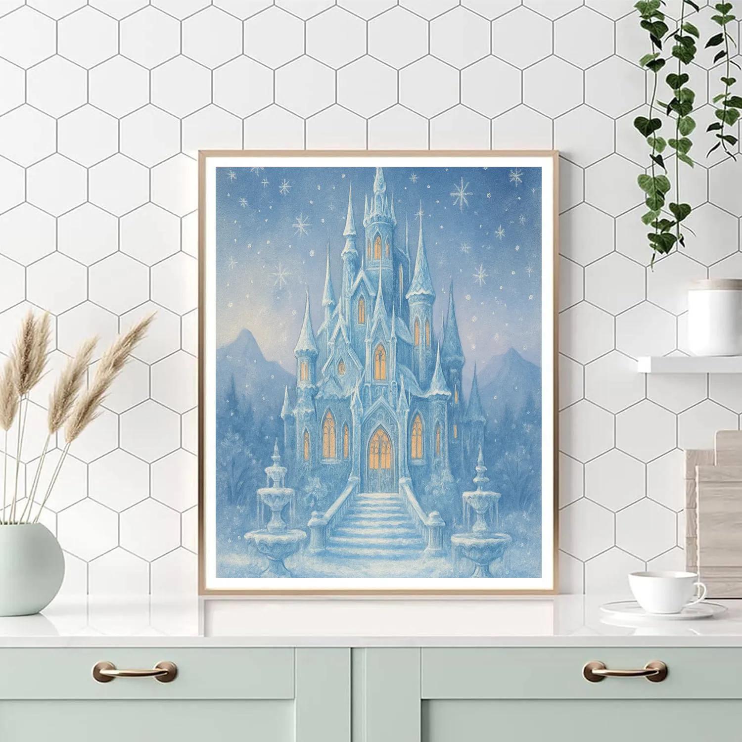 Icicle Castle At Twilight Number painting