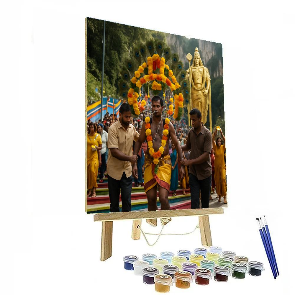 Thaipusam Kavadi Bearer At Batu Caves Numbered painting kits